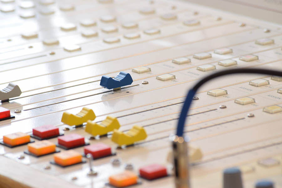 Photograph of a mixing desk