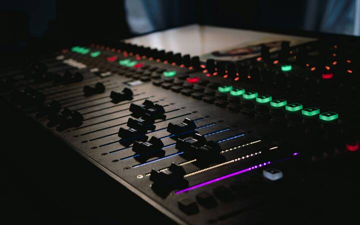 Photograph of a mixing desk