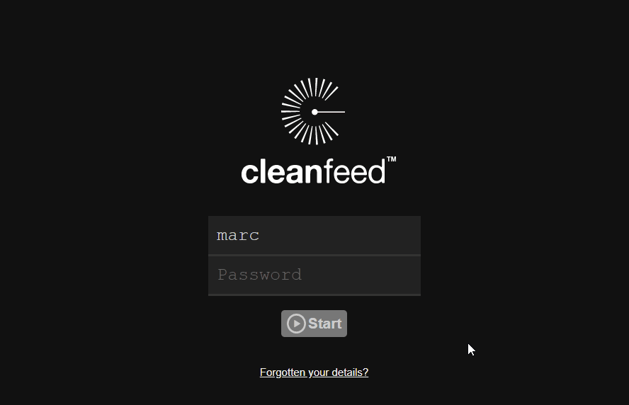 A view of the Cleanfeed sign-in screen and allowing
          your browser to access your microphone