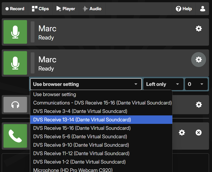 Selecting the correct input device for each
          additional local input