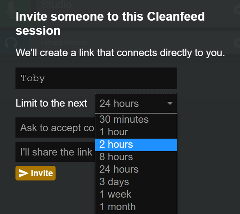 Time-limit an invitation in Cleanfeed Pro